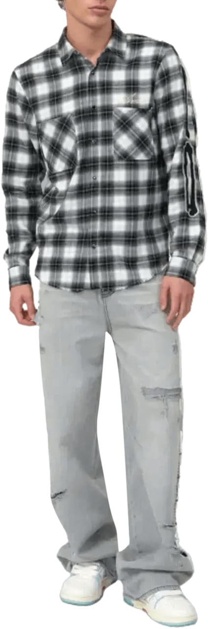 Amiri Bones flanellen overhemd zwart Zwart