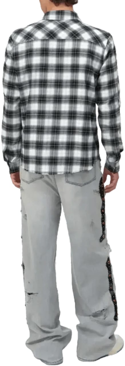 Amiri Bones flanellen overhemd zwart Zwart