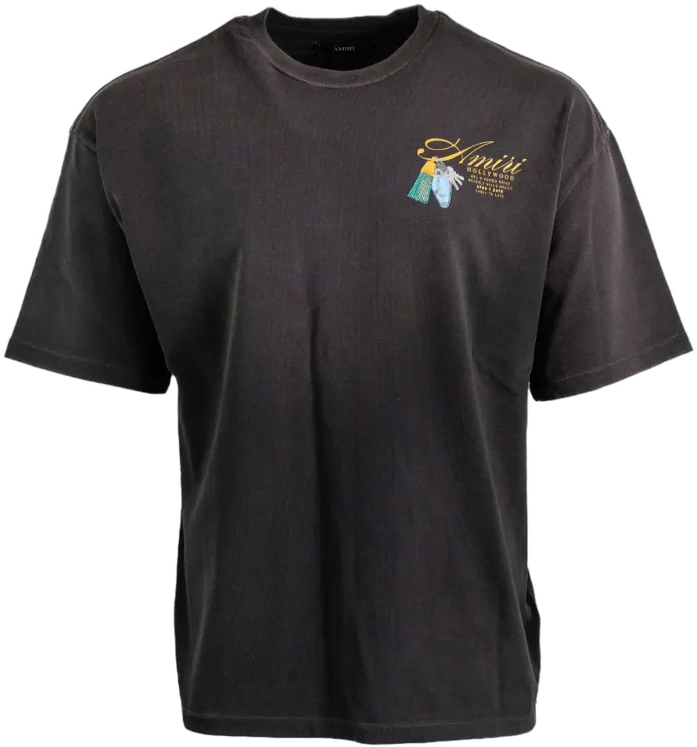 Amiri CHATEAU KEYS OS T-SHIRT ZWART Donkergrijs