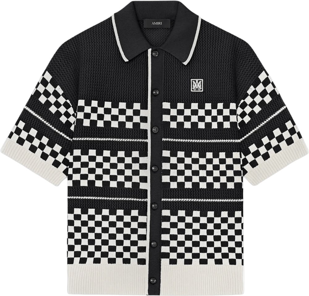 Amiri Geruit mesh shirt zwart Zwart