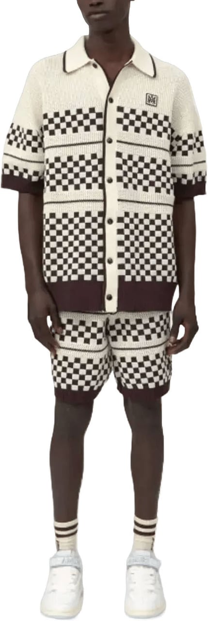 Amiri Geruite mesh korte alabaster Wit