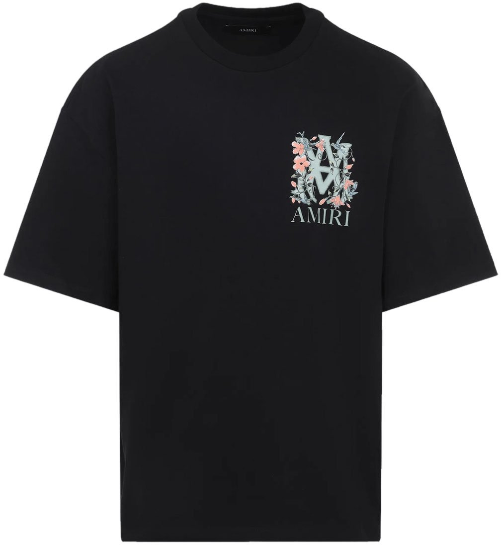 Amiri MA FLORAL OS T-SHIRT ZWART Zwart