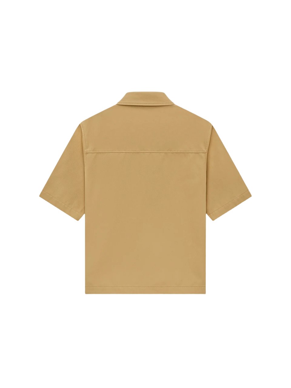 Amiri Boxy Cropped Brown Shirt with Snap Button Closure and Front Pockets Neutraal