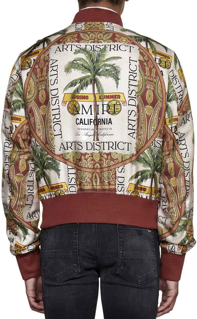 Amiri Amiri Printed Silk Jacket Beige