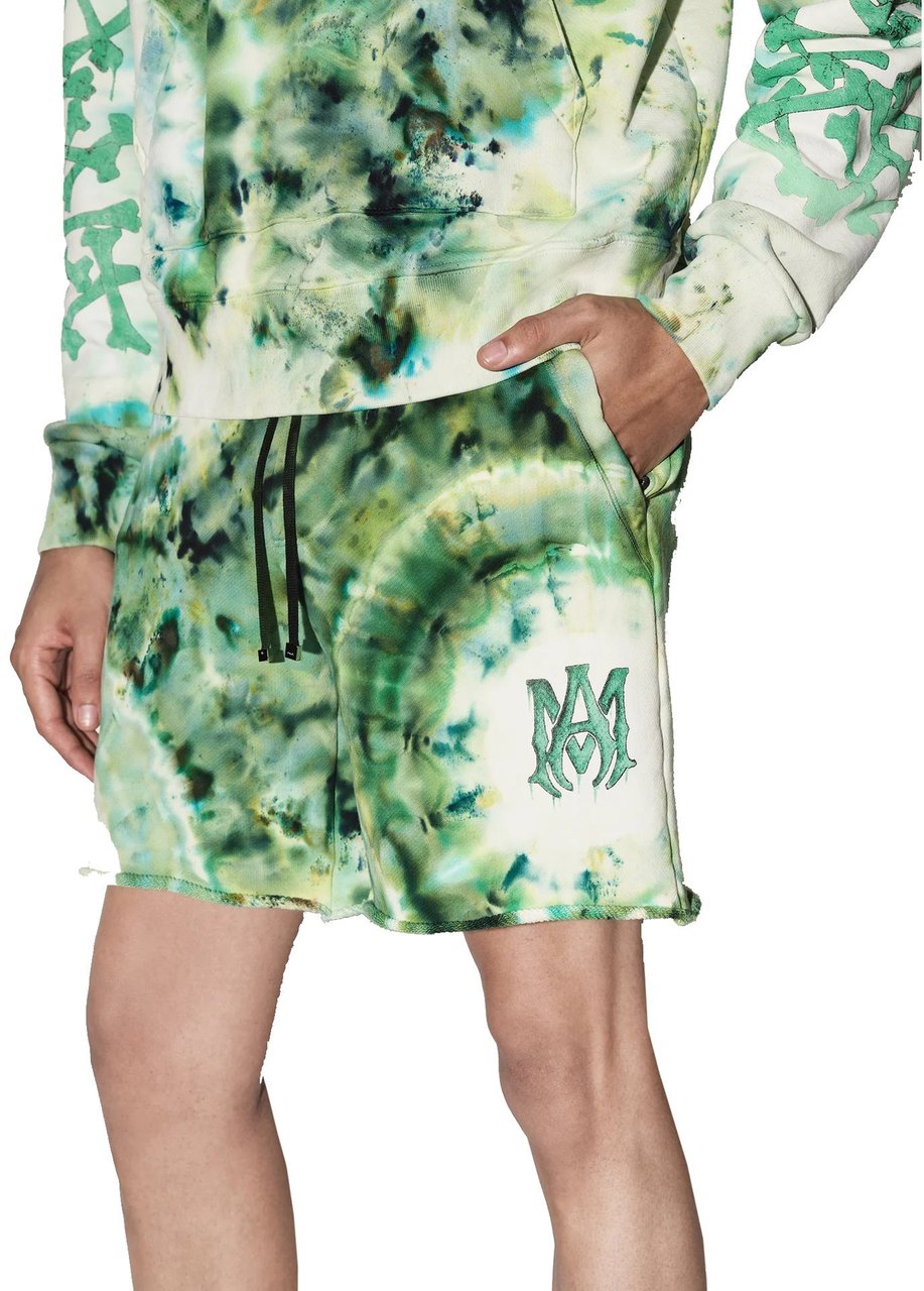 Amiri Amiri Tie-dye Cotton Shorts Groen