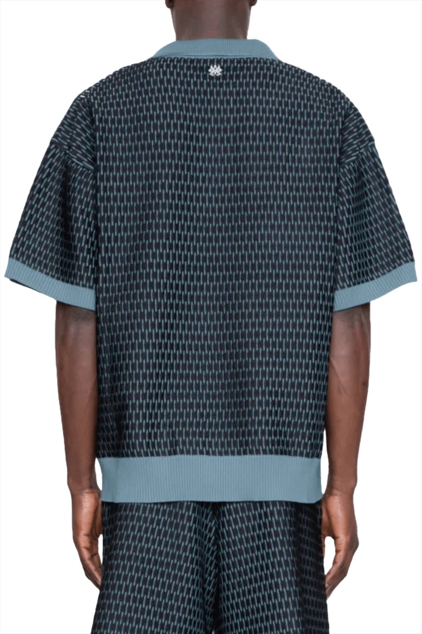 Amiri Gestreepte blauwe polo Navy