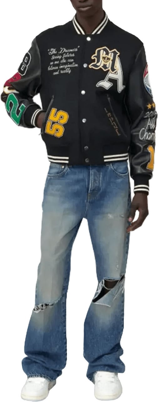 Amiri VARSITY PATCH JACKET ZWART Zwart