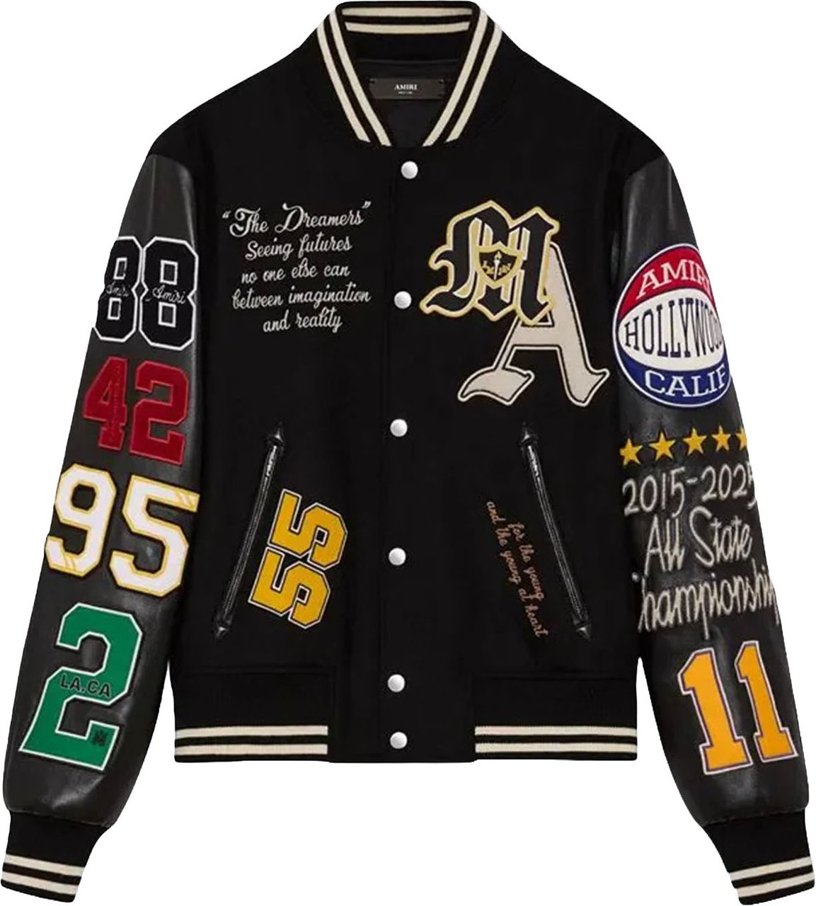 Amiri VARSITY PATCH JACKET ZWART Zwart