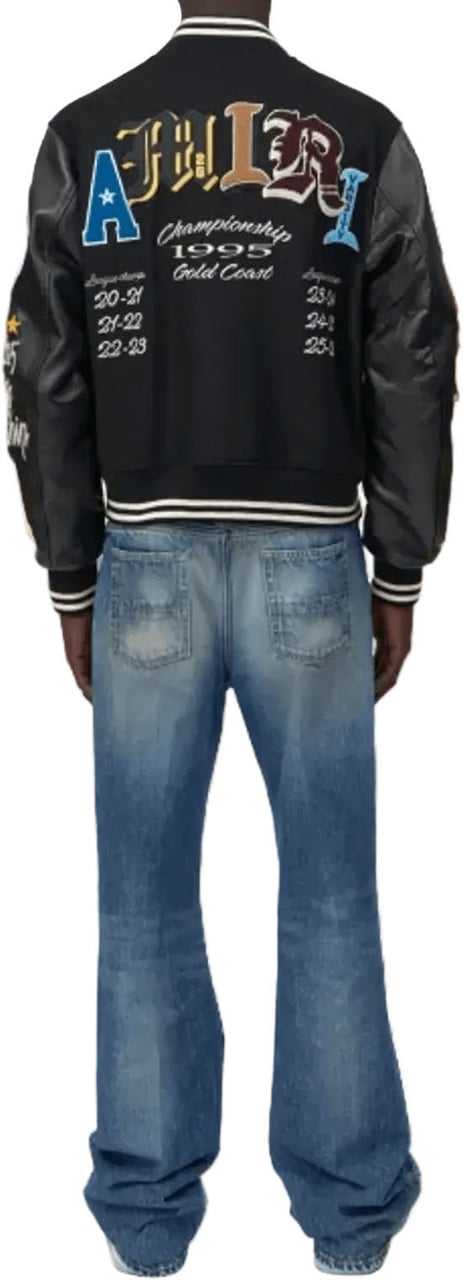 Amiri VARSITY PATCH JACKET ZWART Zwart