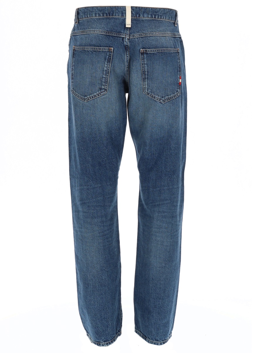 Amish Medium Blue James Wash Crinkle Jeans Groen