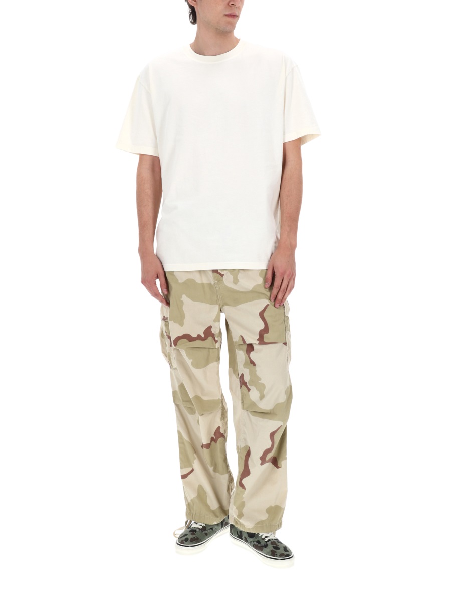 Amish Beige Camouflage Oversized Pockets Cargo Pants Neutraal