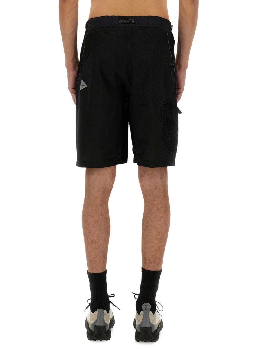 and wander Black Nylon Bermuda Shorts Zwart