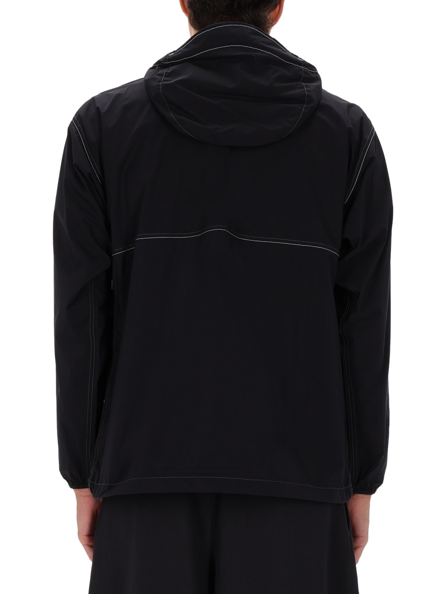 and wander Black Nylon Partex Reflective Hoodie Zwart