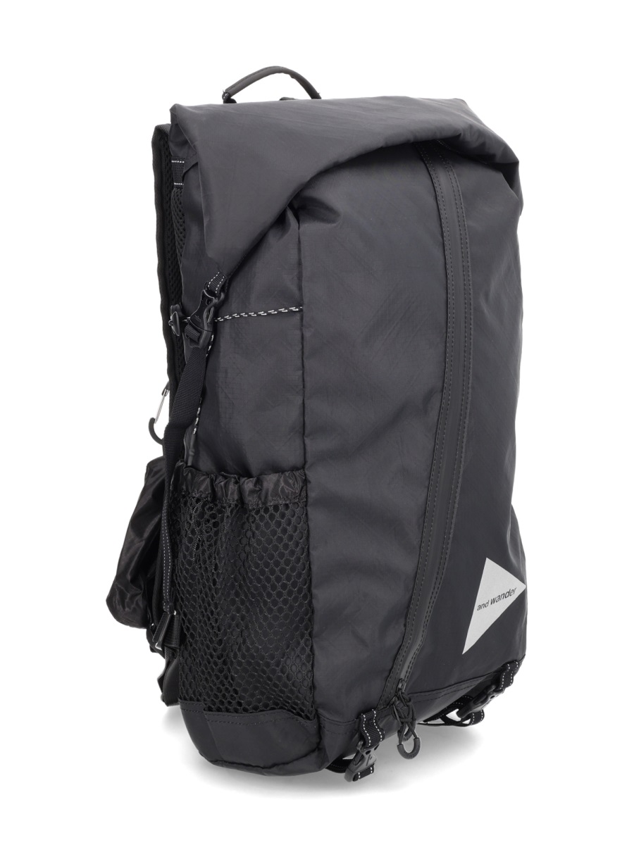 and wander Black Polyester Ecopack Roll-Top Backpack Grijs