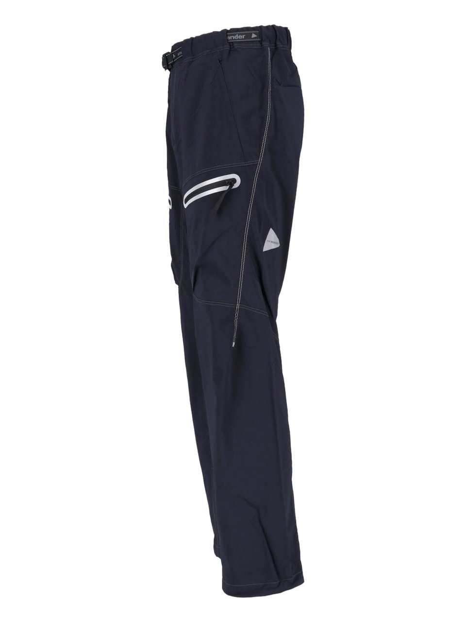 and wander Black Water-Repellent Nylon Hike Elastic Trousers Zwart
