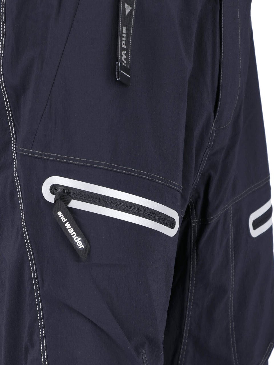 and wander Black Water-Repellent Nylon Hike Elastic Trousers Zwart