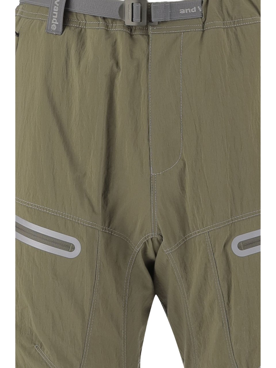 and wander Khaki Nylon Trousers with Adjustable Drawstring Grijs