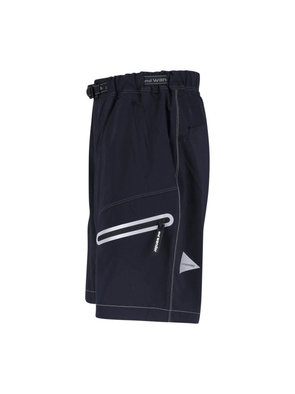 and wander Black Light Hike Integrated Belt Shorts Zwart