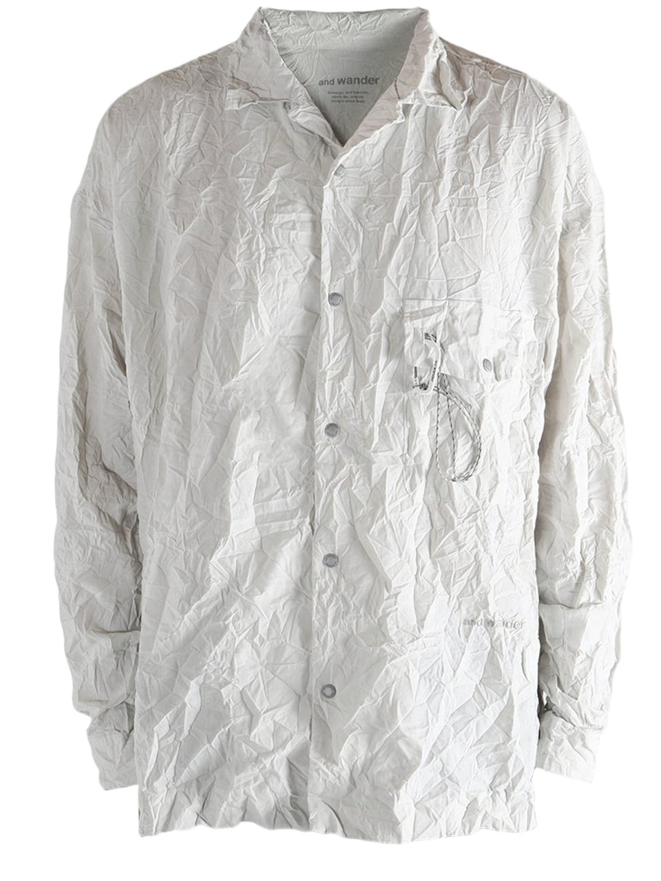 and wander Nylon Shirt With Ruffled Texture And Classic Collar Wit