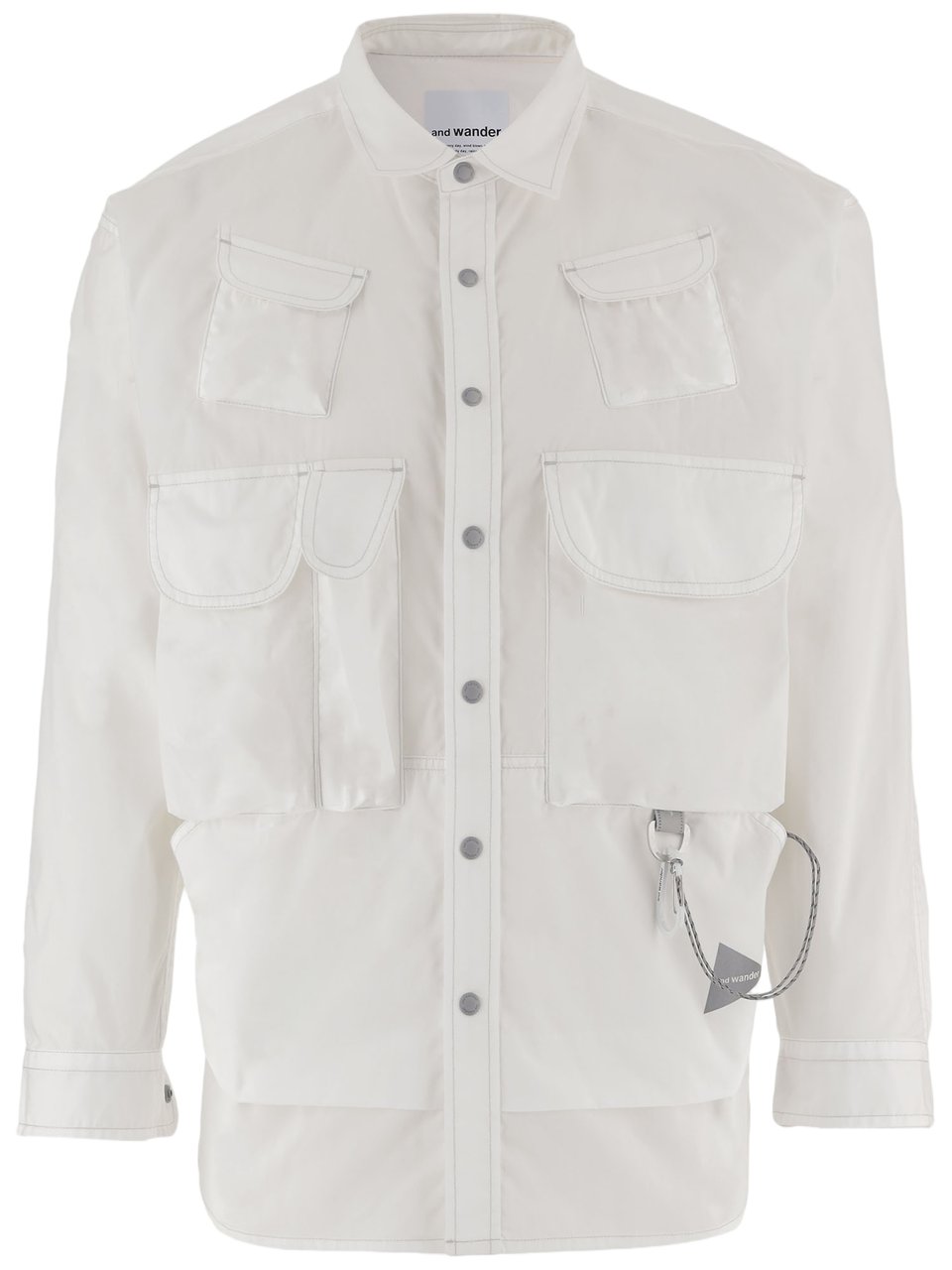 and wander Mixed-Cotton Shirt with Utility Patch Pockets Wit