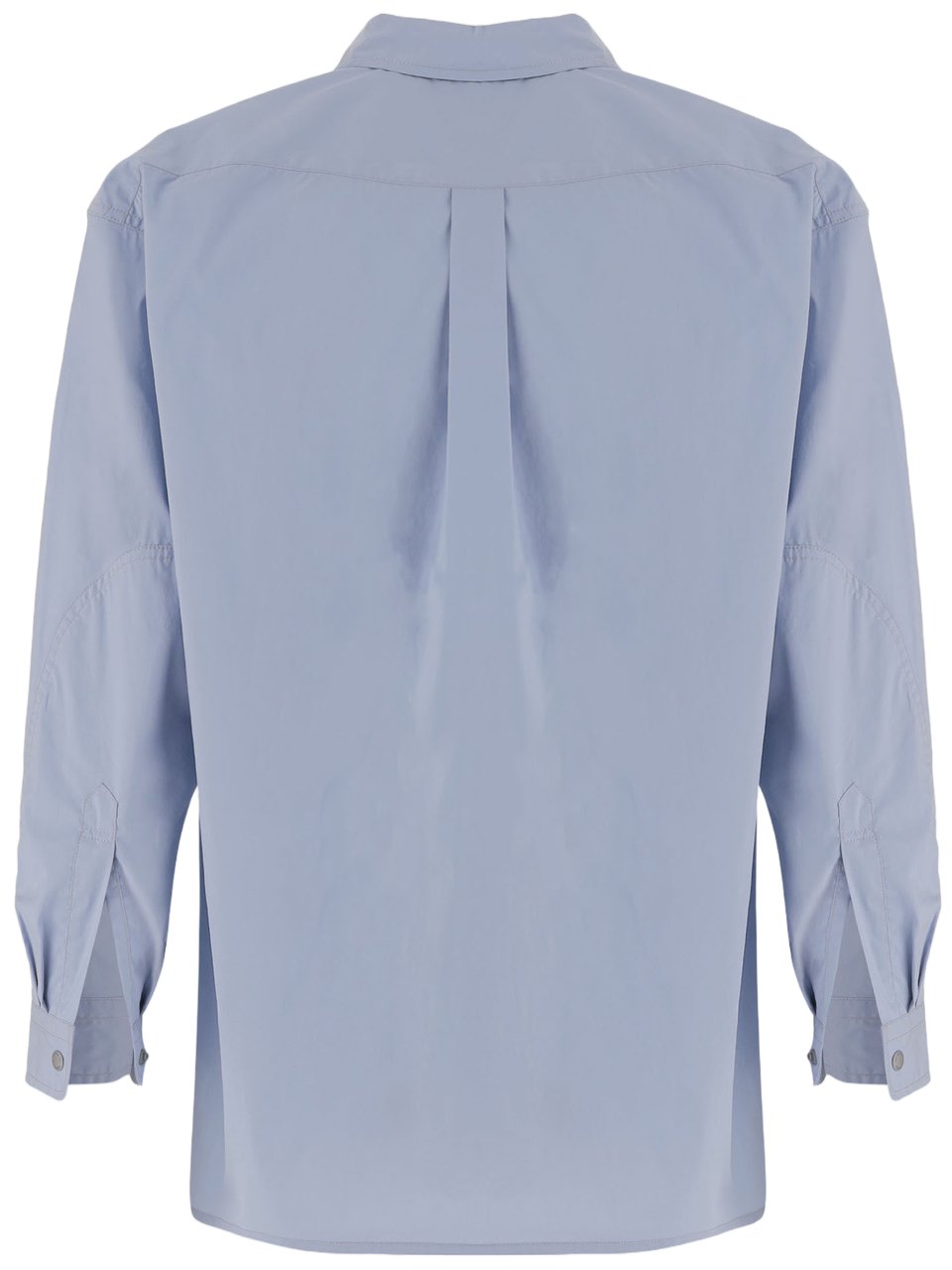 and wander Utility-Inspired Light Blue Cotton-Blend Shirt Grijs