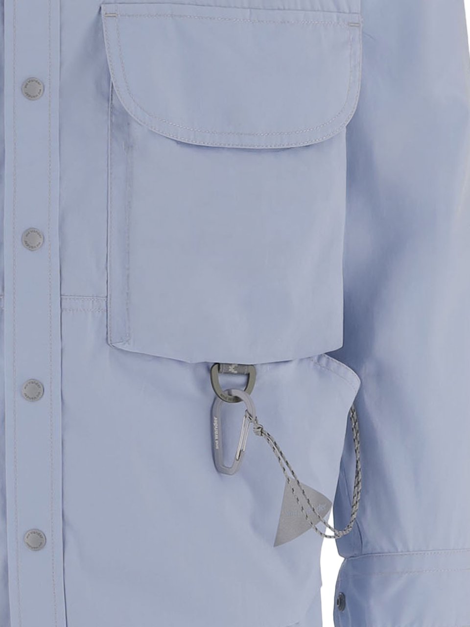 and wander Utility-Inspired Light Blue Cotton-Blend Shirt Grijs