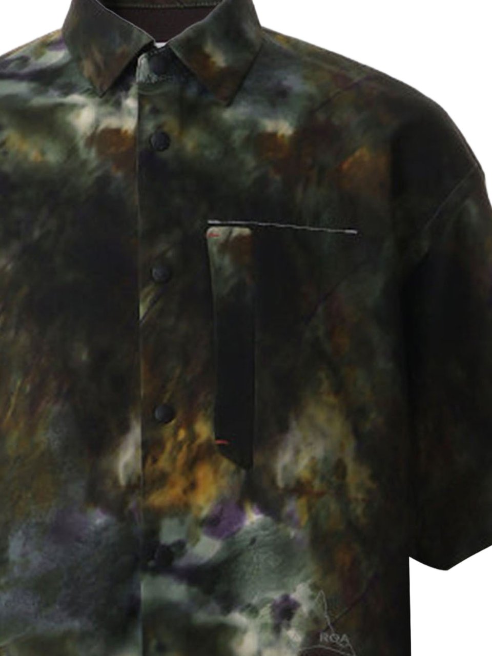 and wander Multicolor Abstract Print Nylon Shirt Zwart