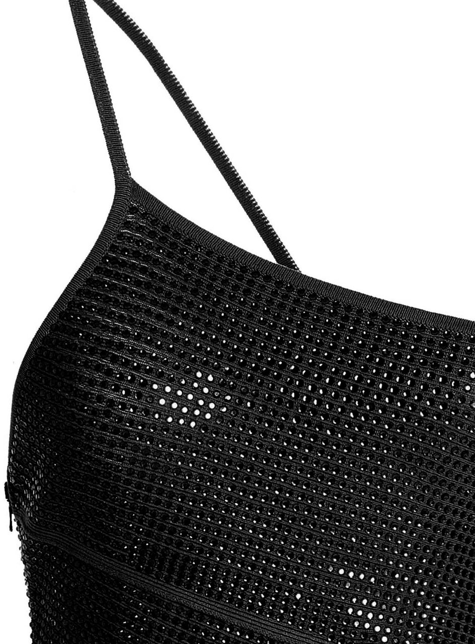 ANDREADAMO ANDREĀDAMO Black Viscose Short Dress Zwart