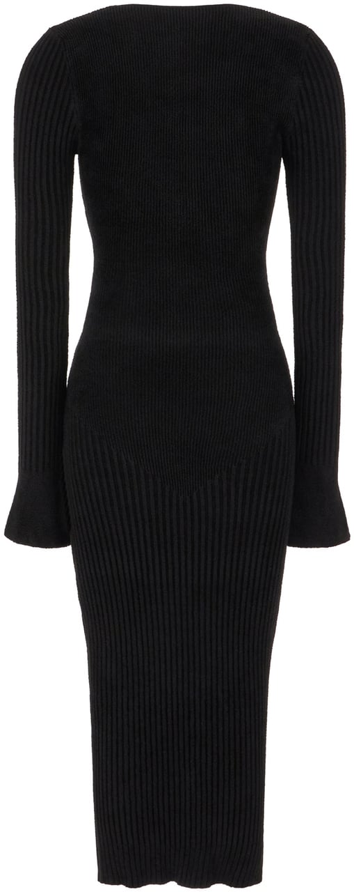 ANDREADAMO Andreadamo Black viscose blend mini dress Zwart