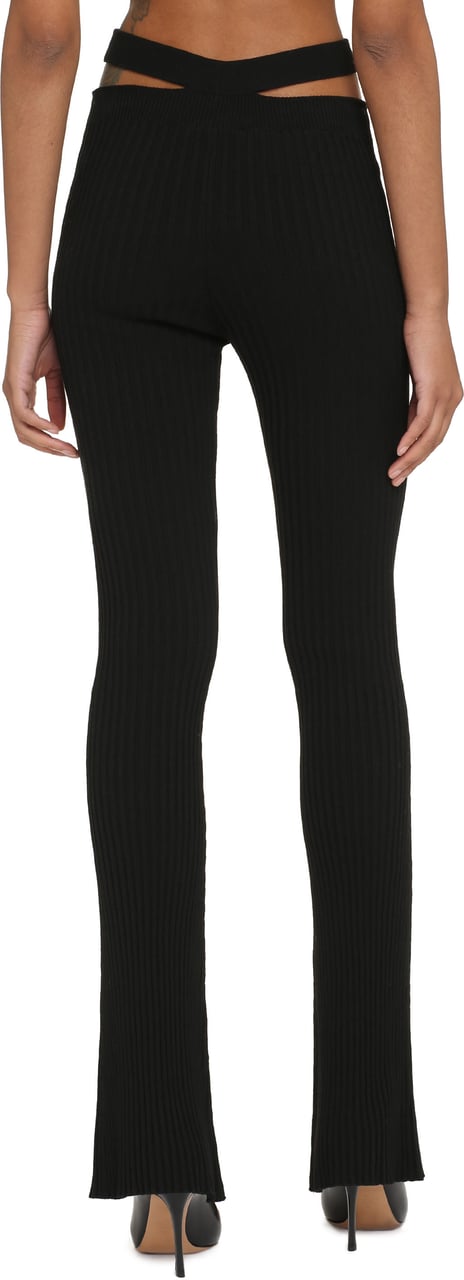 ANDREADAMO Ribs knitted trousers Zwart