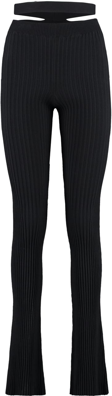 ANDREADAMO Ribs knitted trousers Zwart