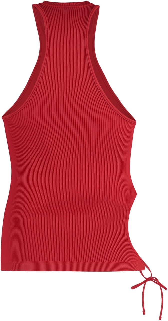 ANDREADAMO Ribbed tank top Rood