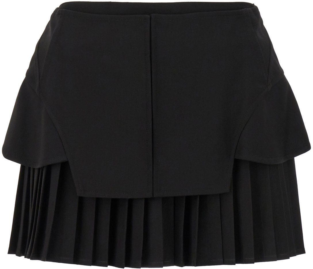 ANDREADAMO Andreadamo Black stretch polyester blend mini skirt Zwart