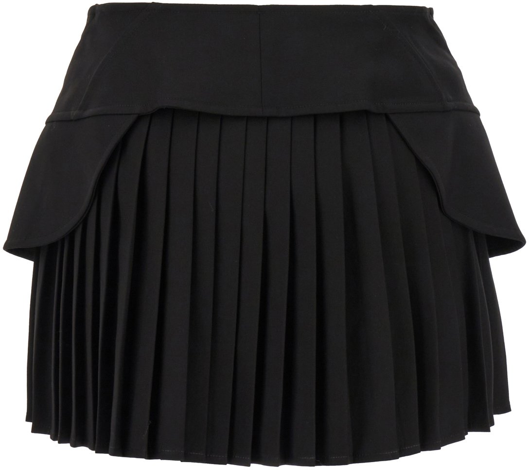 ANDREADAMO Andreadamo Black stretch polyester blend mini skirt Zwart