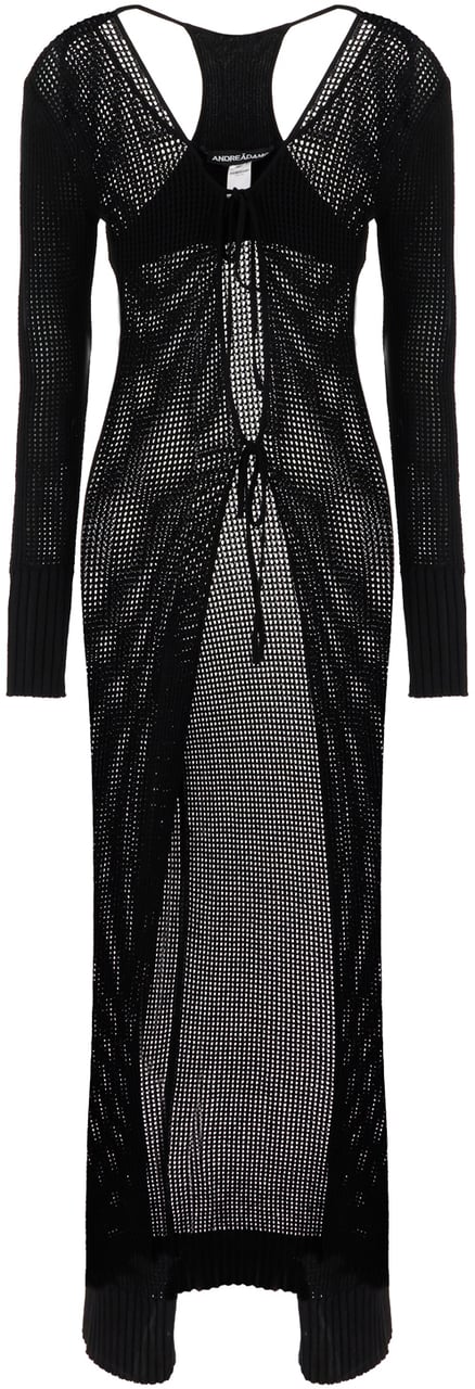 ANDREADAMO Andreadamo Black stretch viscose blend cardigan Zwart