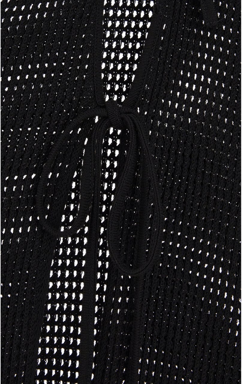 ANDREADAMO Andreadamo Black stretch viscose blend cardigan Zwart