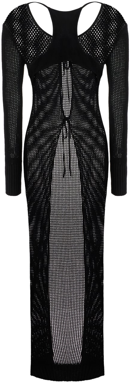 ANDREADAMO Andreadamo Black stretch viscose blend cardigan Zwart