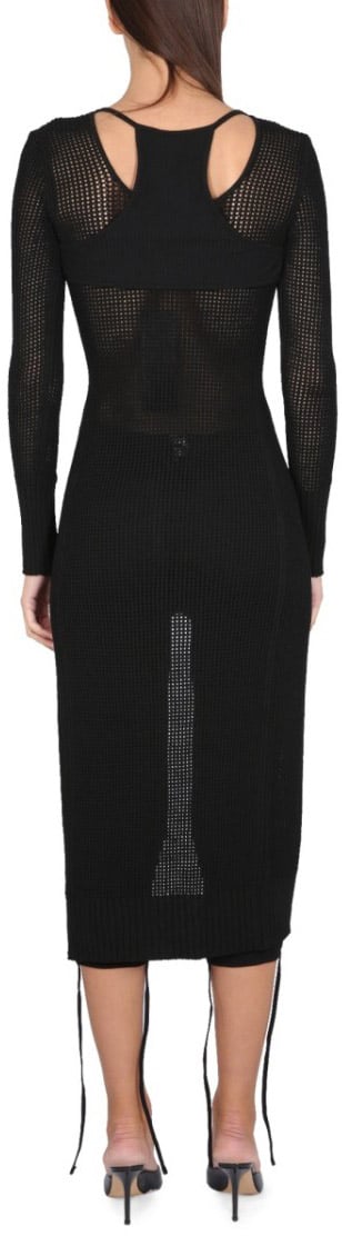ANDREADAMO Long Perforated Jersey Zwart
