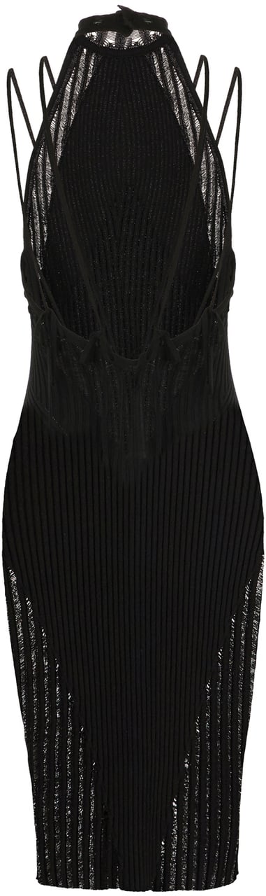 ANDREADAMO Andreadamo Black stretch viscose blend mini dress Zwart