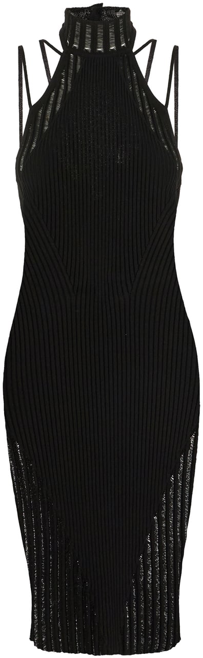 ANDREADAMO Andreadamo Black stretch viscose blend mini dress Zwart