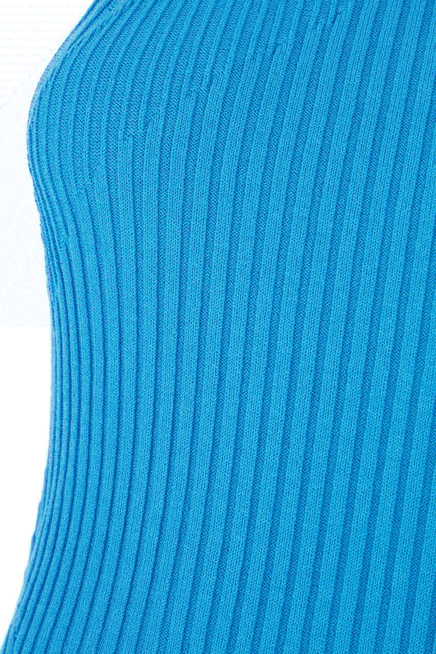 ANDREADAMO Andreadamo Turquoise stretch viscose blend mini dress Lichtblauw