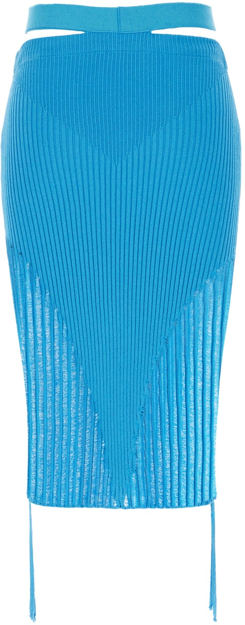 ANDREADAMO Andreadamo Turquoise stretch viscose blend skirt Lichtblauw