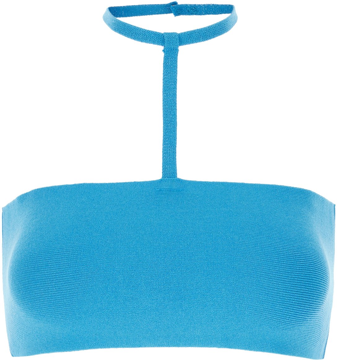 ANDREADAMO Andreadamo Turquoise stretch viscose blend top Lichtblauw