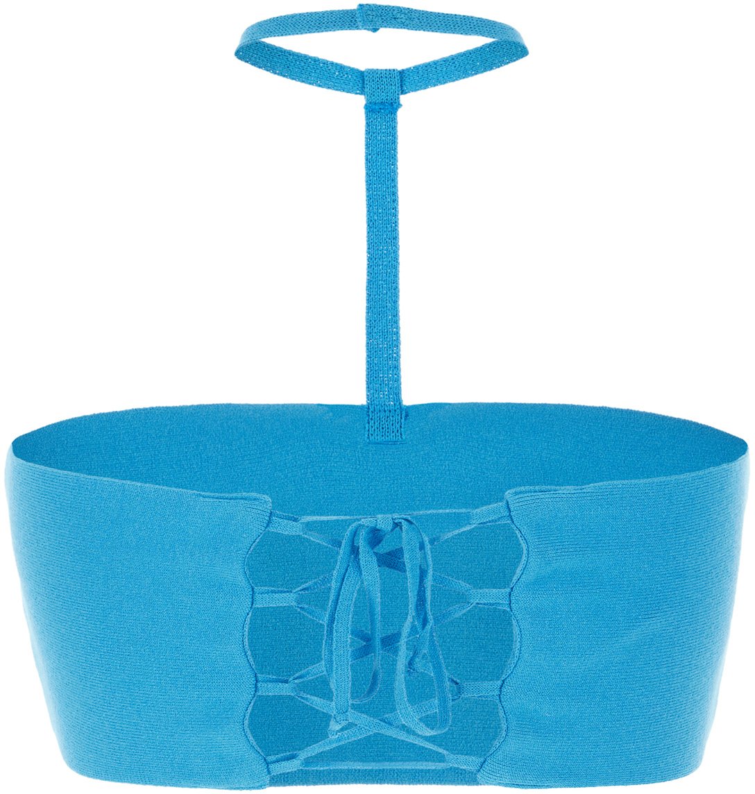 ANDREADAMO Andreadamo Turquoise stretch viscose blend top Lichtblauw