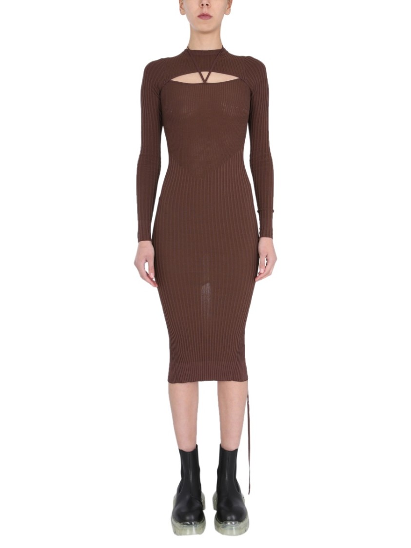 ANDREADAMO Dress With Cut Out Detail Grijs