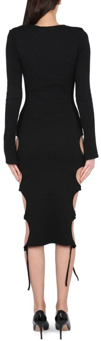 ANDREADAMO Midi Dress With Cut-Out Details Zwart