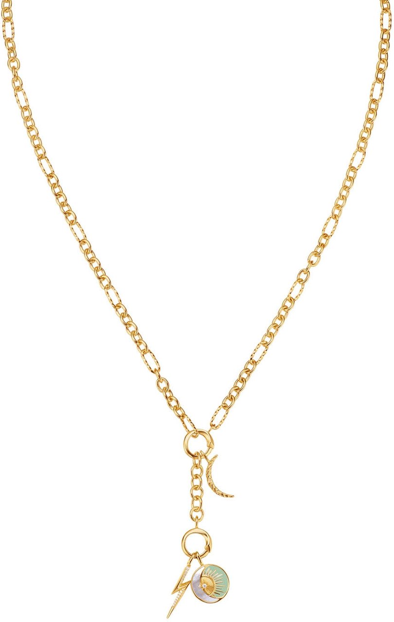 Ania Haie Gold Mixed Link Charm Chain Connector Necklace Goud