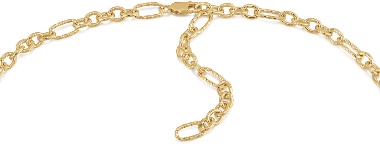 Ania Haie Gold Mixed Link Charm Chain Connector Necklace Goud