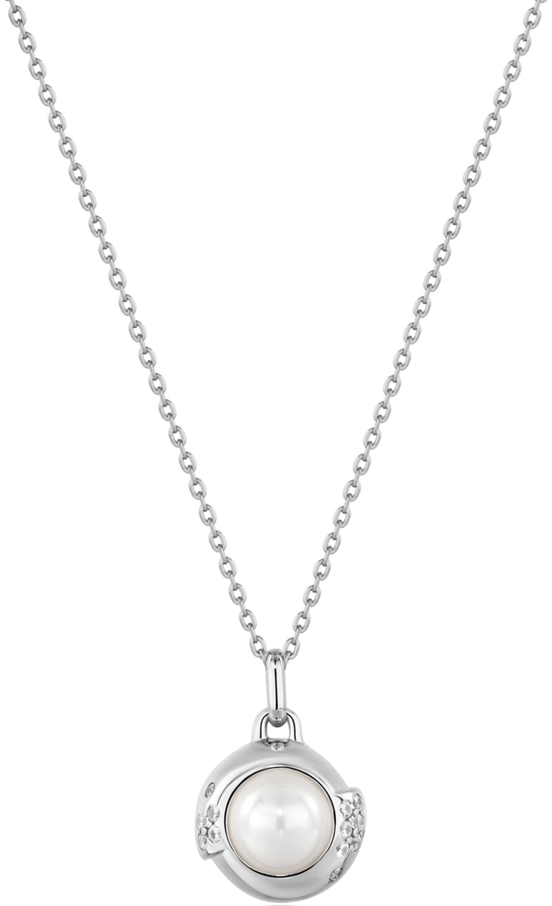 Ania Haie Silver Pearl Sphere Pendant Necklace M Zilver
