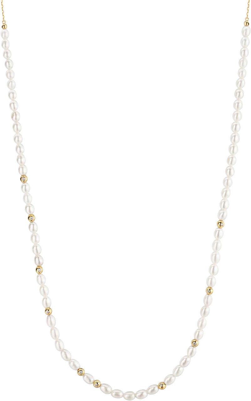 Ania Haie Gold FW Pearl Zirconia Necklace M Goud